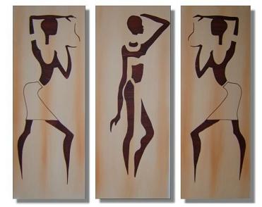 Dafen Oil Painting on canvas Africa girl -set218 - Click Image to Close